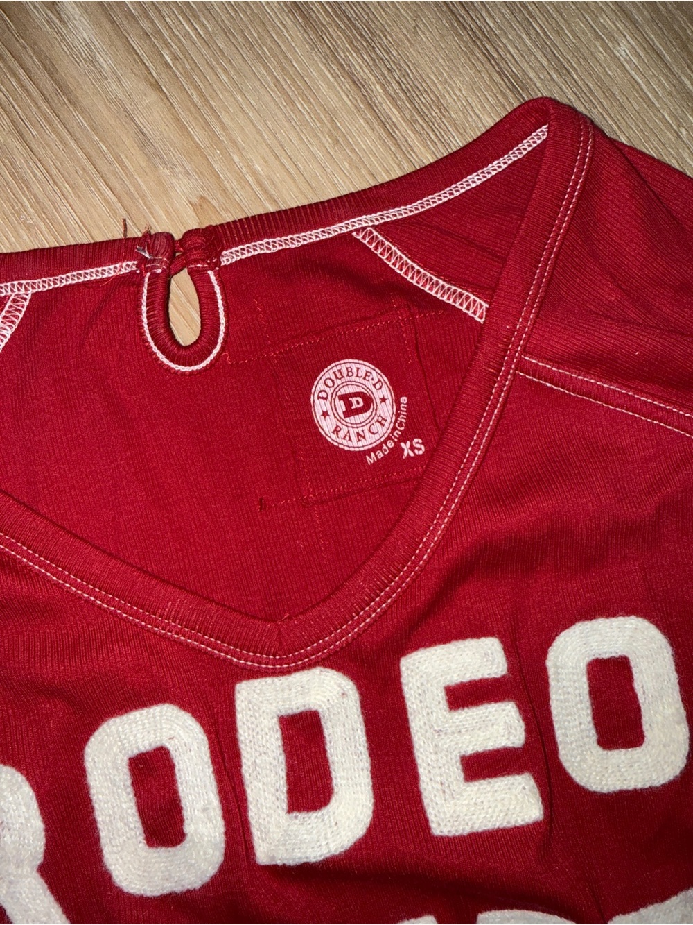 Double D Ranch Red 'Rodeo Sweet' Long Sleeve Tee - Picture 2 of 3